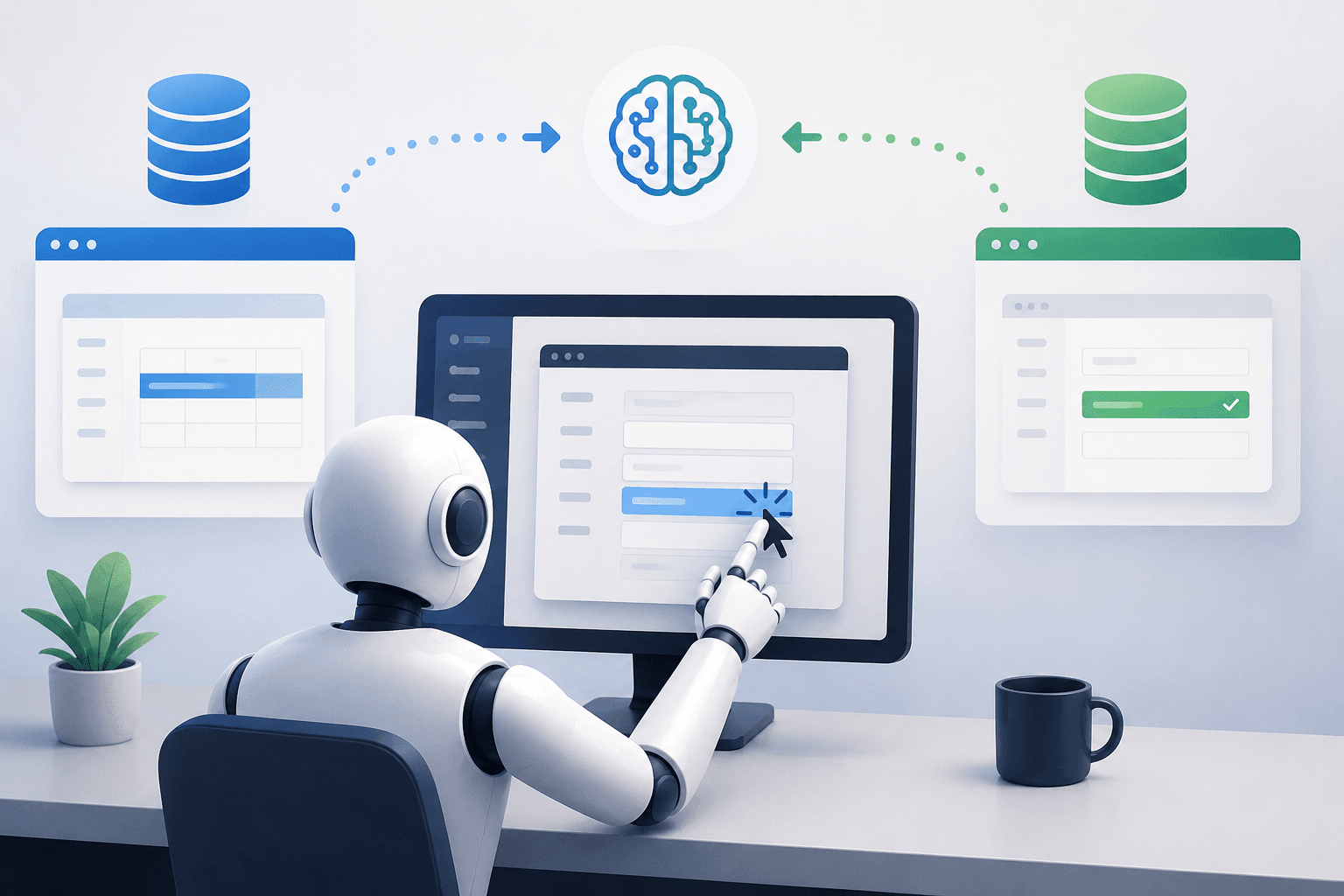 Robot at Computer
