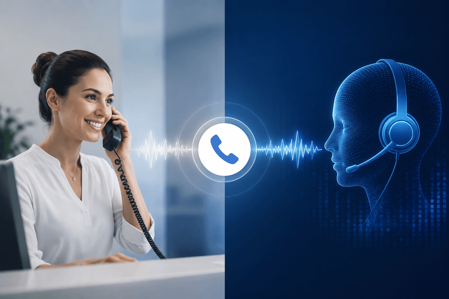 Human and Robot on Phone