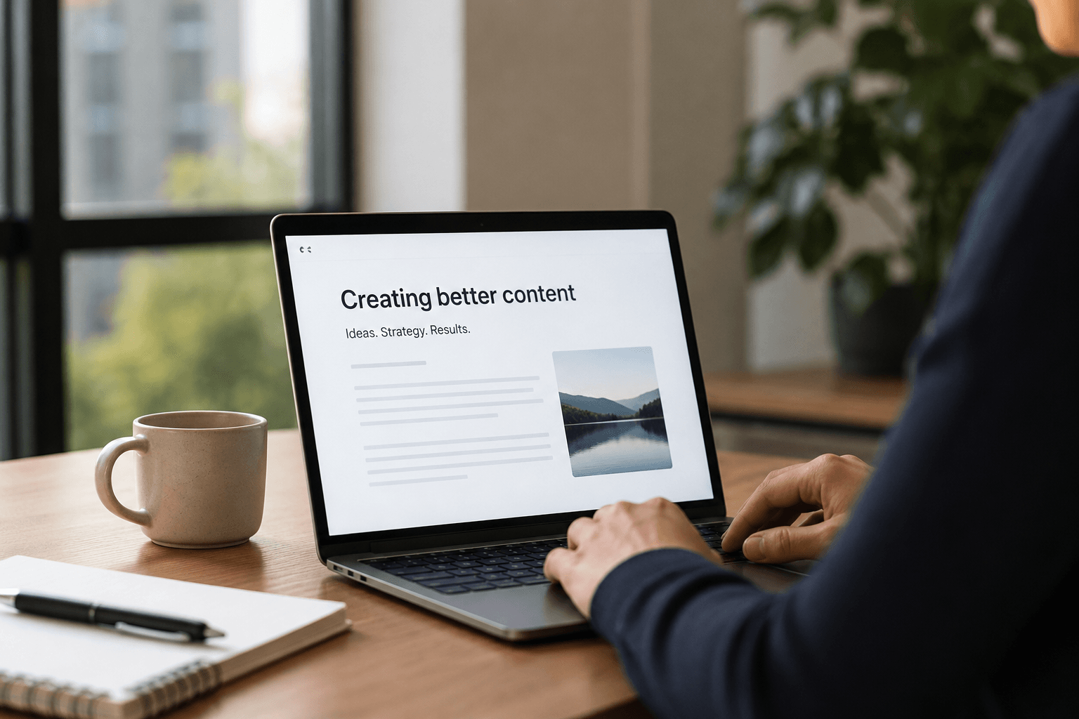 Person on Laptop generating content